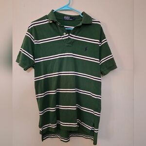 Polo by Ralph Lauren Green & White Striped Polo Shirt